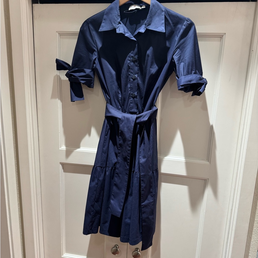 Vineyard Vines Navy Cotton blend dress. Size S EUC